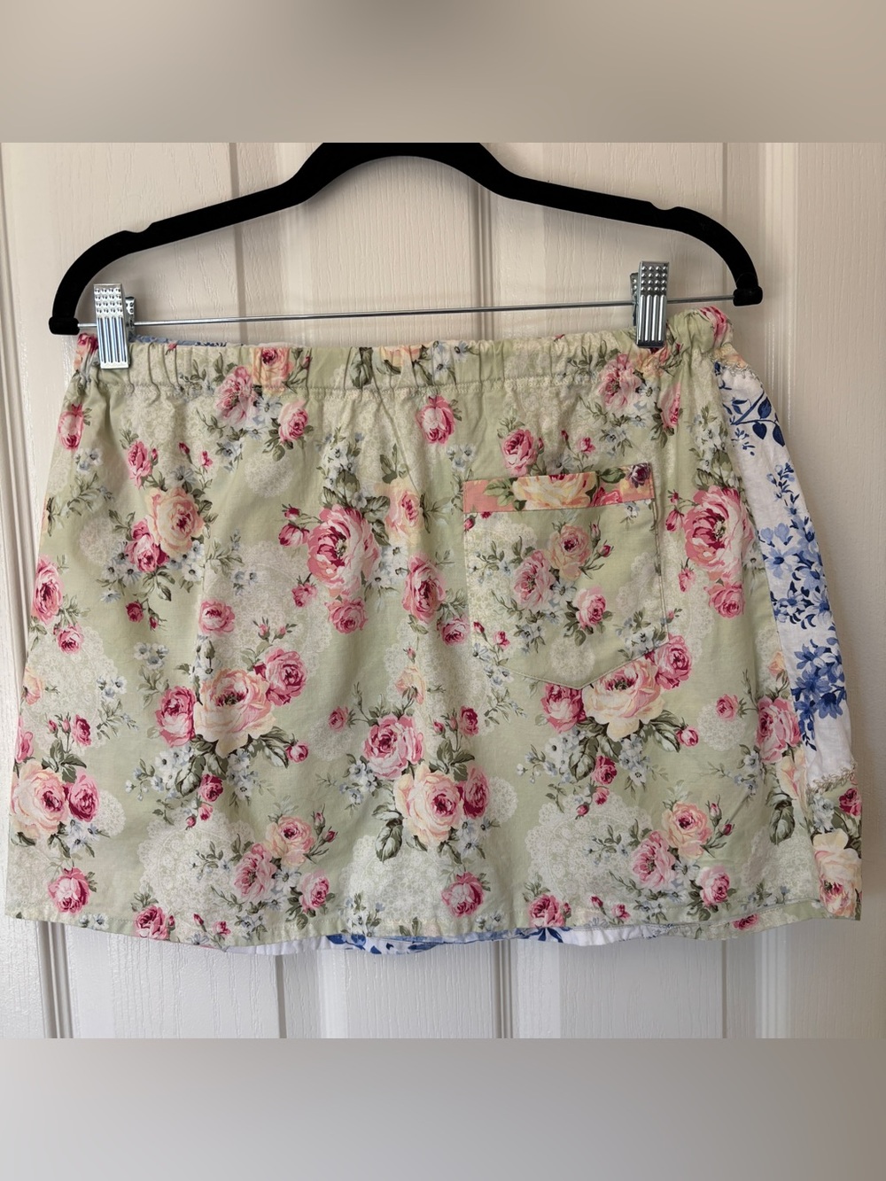 Cottagecore Patchwork Miniskirt with Drawstring Closure ~ See measurements - Picture 2 of 6